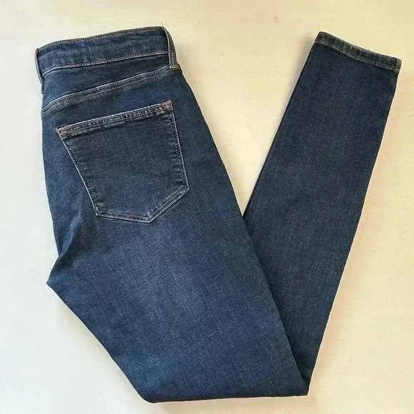 Topshop Moto Sidney Skinny Jeans Mid Rise  Dark Blue Size 26 - Picture 14 of 16